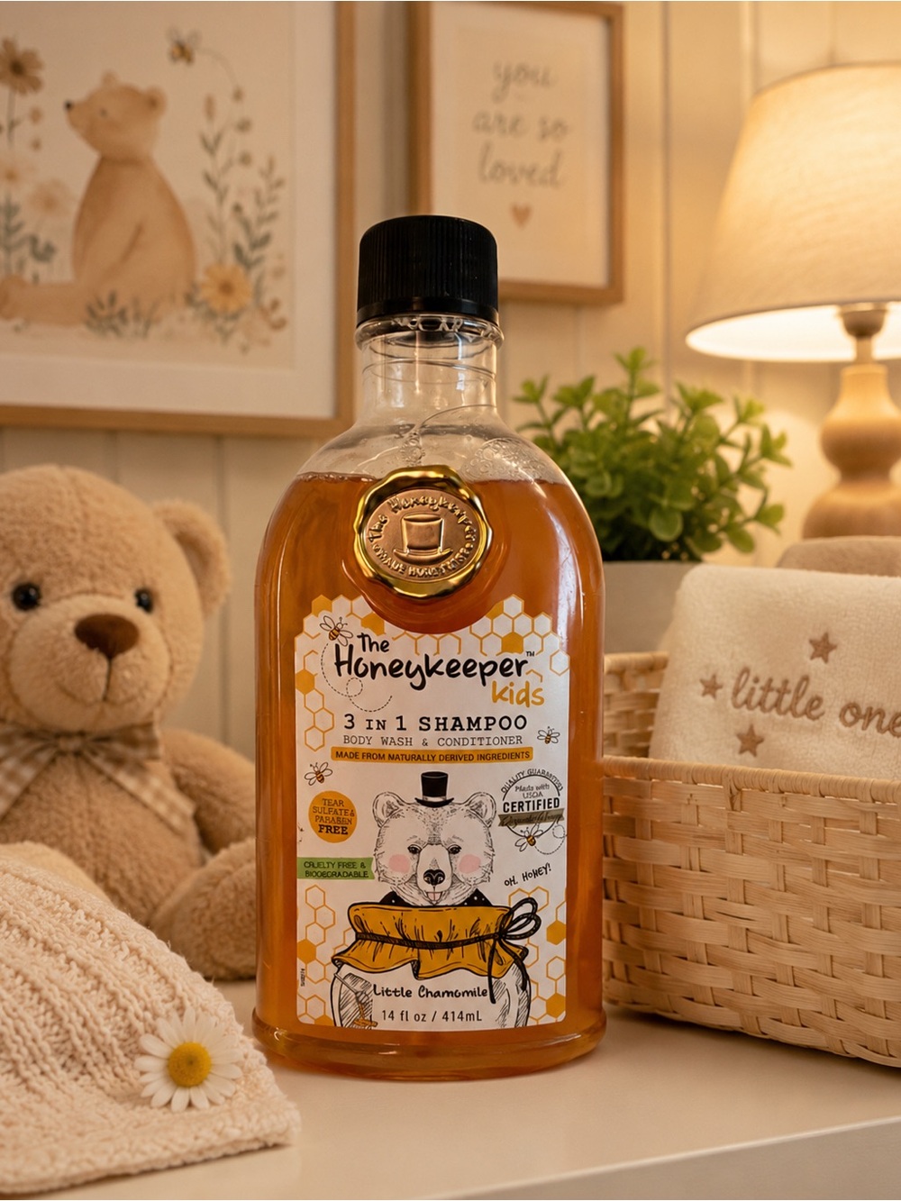 The Honeykeeper Kids 3-in-1 Shampoo Body Wash Conditioner | Little Chamomile